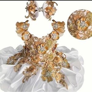 Elegant Gold and White Kids Costume